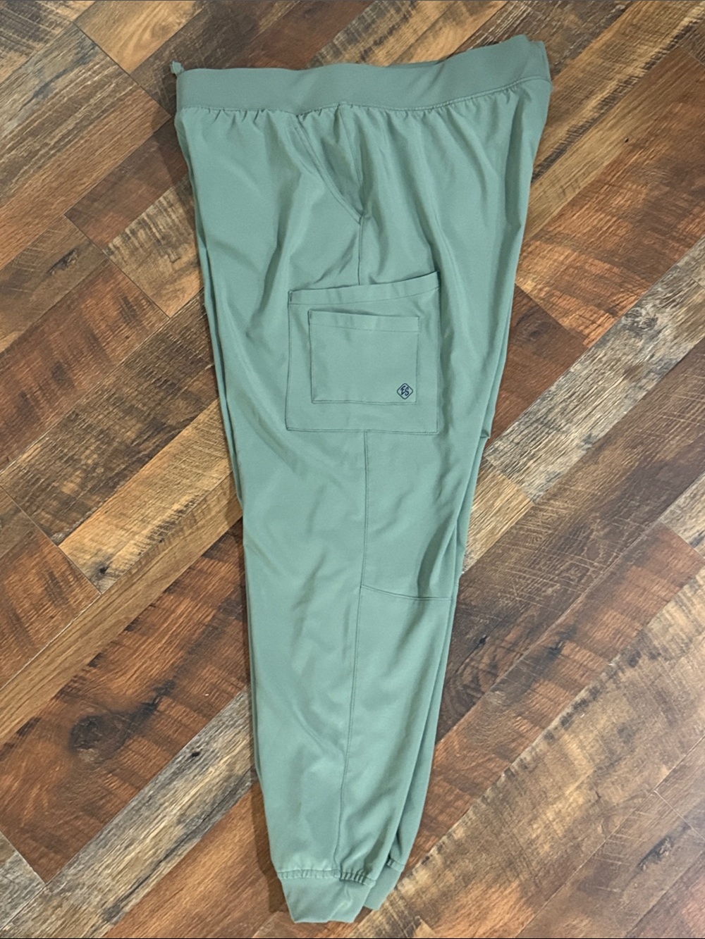 Easy Stretch Olive Green Jogger Scrub Pants Women’s XL Cargo Stretch Pull-On